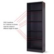 Costway 5-tier Contemporary Particle Board Bookcase Cabinet in Black