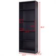 Costway 5-tier Contemporary Particle Board Bookcase Cabinet in Black