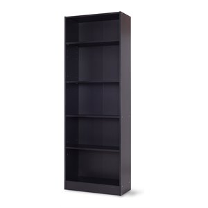 Costway 5-tier Contemporary Particle Board Bookcase Cabinet in Black