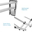 Costway Contemporary Rattan and Iron Wall Mount Expandable Towel Rack in Silver