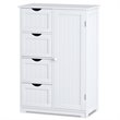 Costway 4-drawer MDF Board Free Standing Storage Cabinet with 2 Shelves in White