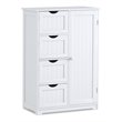 Costway 4-drawer MDF Board Free Standing Storage Cabinet with 2 Shelves in White
