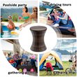 Costway Contemporary Iron and Rattan Height Adjustable Cool Bar Table in Brown