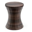 Costway Contemporary Iron and Rattan Height Adjustable Cool Bar Table in Brown