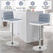 Costway PU Leather Adjustable Bar Stools in Gray/White (Set of 2)