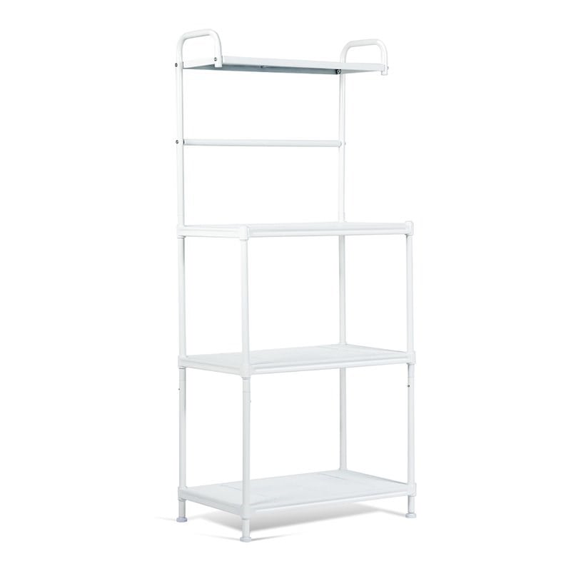 Costway 4-tier Contemporary Iron Baker's Rack with Thicken Pipes in White