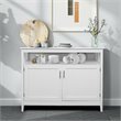 Costway MDF and Pine Kitchen Storage Cabinet with 2 Doors in White