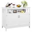 Costway MDF and Pine Kitchen Storage Cabinet with 2 Doors in White