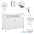 Costway MDF and Pine Kitchen Storage Cabinet with 2 Doors in White