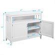 Costway MDF and Pine Kitchen Storage Cabinet with 2 Doors in White