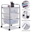Costway 3-drawer Contemporary PP and Steel Rolling Storage Cart in White