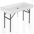 Costway 4-foot Polyethylene Folding Table with Matching Skirt in White