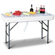 Costway 4-foot Polyethylene Folding Table with Matching Skirt in White
