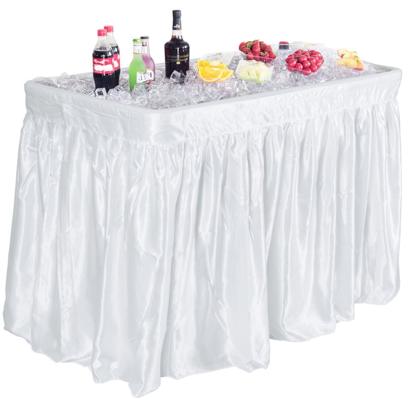 Costway 4-foot Polyethylene Folding Table with Matching Skirt in White