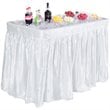 Costway 4-foot Polyethylene Folding Table with Matching Skirt in White