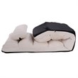 Costway Contemporary Suede Folding Lazy Sofa Chair with Pillow in Beige