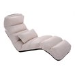 Costway Contemporary Suede Folding Lazy Sofa Chair with Pillow in Beige