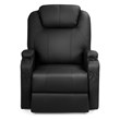 Costway Leather Electric Lift Power Chair with Remote Control in Black
