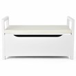Costway Contemporary Wood Storage Bench with Removable Cushion in White