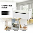 Costway Contemporary Wood Storage Bench with Removable Cushion in White