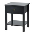Costway Contemporary MDF Nightstand with Spacious Tabletop in Black