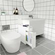 Costway Contemporary MDF Bathroom Floor Cabinet with 2 Built-in Shelves in White