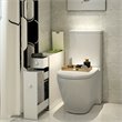 Costway Contemporary MDF Bathroom Floor Cabinet with 2 Built-in Shelves in White