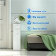 Costway Contemporary MDF Bathroom Floor Cabinet with 2 Built-in Shelves in White