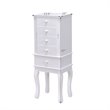 Costway MDF and Wood Sturdy Wood Jewelry Cabinet with 5 Drawers in White