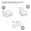 Costway Cotton Sofa Massage Recliner with 5 Adjustable Backrest in White