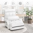 Costway Cotton Sofa Massage Recliner with 5 Adjustable Backrest in White
