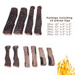Costway 10-piece Contemporary Ceramic Realistic Wood Gas Logs in Brown