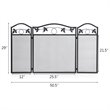 Costway 3-panel Contemporary Solid Steel Fireplace Screen in Black