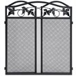 Costway 3-panel Contemporary Solid Steel Fireplace Screen in Black
