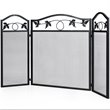 Costway 3-panel Contemporary Solid Steel Fireplace Screen in Black