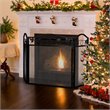 Costway 3-panel Contemporary Solid Steel Fireplace Screen in Black