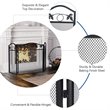 Costway 3-panel Contemporary Solid Steel Fireplace Screen in Black
