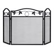 Costway 3-panel Contemporary Solid Steel Fireplace Screen in Black