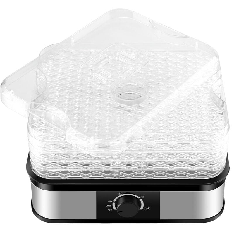 Costway 5-tray Contemporary Stainless Steel Food Dehydrator in Black