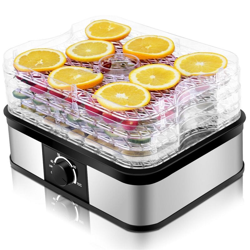 Costway 5-tray Contemporary Stainless Steel Food Dehydrator in Black