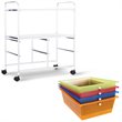 Costway 4-drawer Steel Rolling Storage Cart with 2-tier Shelf in Multi-Color