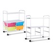 Costway 4-drawer Steel Rolling Storage Cart with 2-tier Shelf in Multi-Color