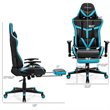 Costway Polyurethane Gaming Chair with Footrest in Black Finish