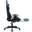 Costway Polyurethane Gaming Chair with Footrest in Black Finish