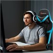 Costway Polyurethane Gaming Chair with Footrest in Black Finish
