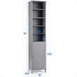 Costway 72'' Contemporary MDF Bathroom Cabinet with 5 Shelves in Gray