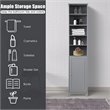 Costway 72'' Contemporary MDF Bathroom Cabinet with 5 Shelves in Gray