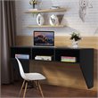 Costway Contemporary MDF Wall Mounted Floating Computer Desk in Black