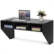 Costway Contemporary MDF Wall Mounted Floating Computer Desk in Black