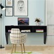 Costway Contemporary MDF Wall Mounted Floating Computer Desk in Black